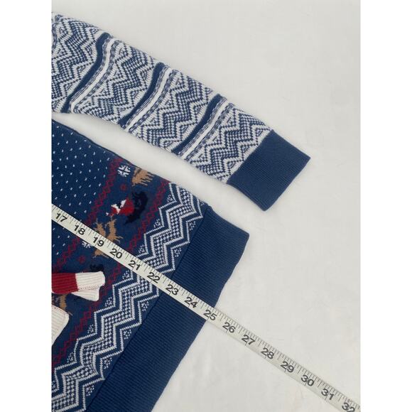 American Rag Mustache Reindeer Ugly Christmas Sweater Born2Ride Blue Small - Picture 8 of 8